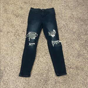 Fashion Nova Dark Distressed Skinny Jeans